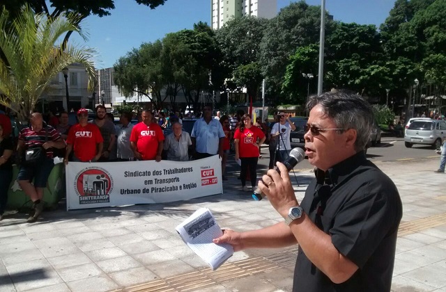 Sindicatos promovem protesto em Piracicaba contra a Reforma da Previdência