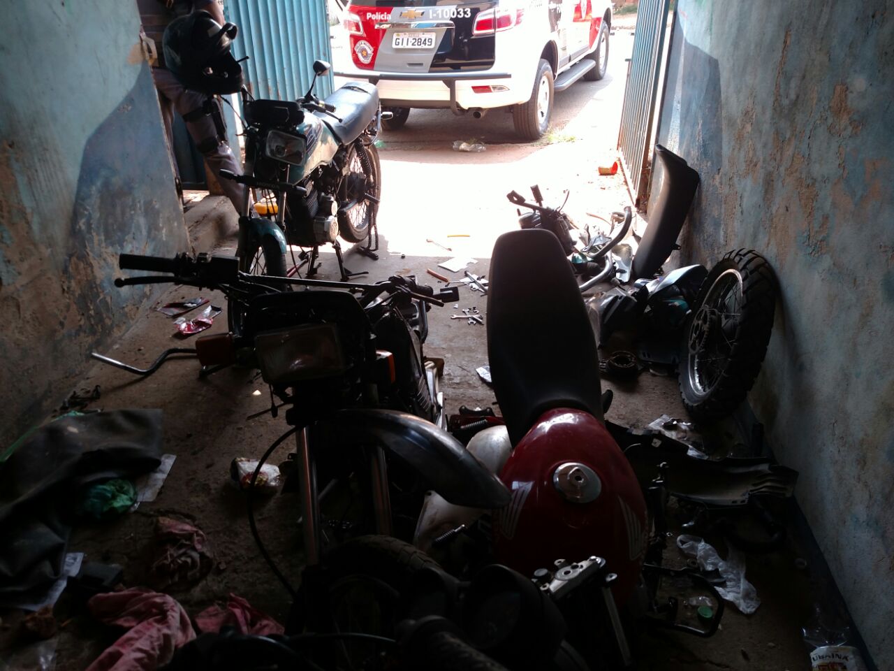 Desmanche de motocicletas é encontrado em Piracicaba