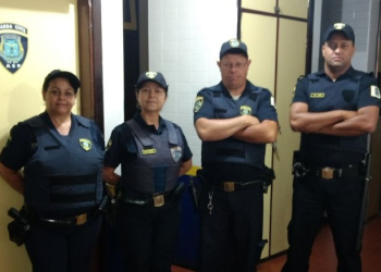 Inspetora Marina, da GCMF Rosana, do GCM César, e do GP Alex - Foto: Divulgação