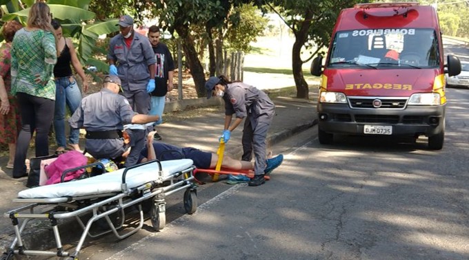 Resgate é acionado em Piracicaba após casal se acidentar de moto