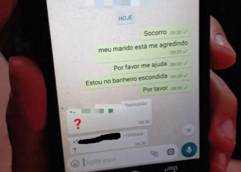 Mulher de 35 anos pede socorro por WhatsApp após ser agredida pelo marido