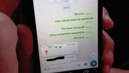 Mulher de 35 anos pede socorro por WhatsApp após ser agredida pelo marido