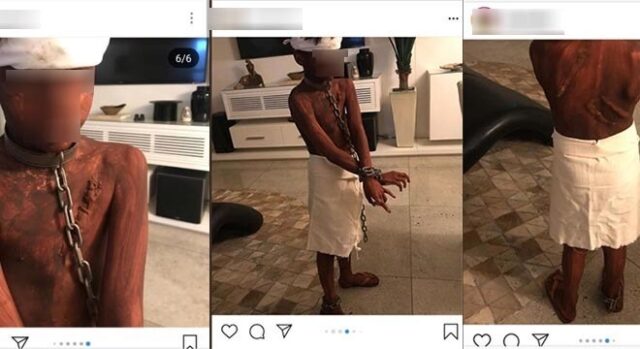 Mãe “fantasia” filho de escravo e gera indignação nas redes sociais