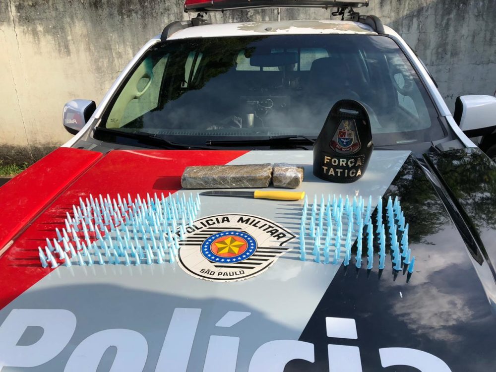 Durante patrulhamento, Polícia Militar prende traficante de drogas