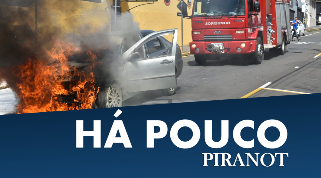 Veículo pega fogo no Centro de Piracicaba e mobiliza bombeiros