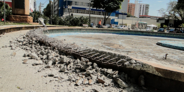 Demolicao da fonte da Praça José Bonifácio foi aprovada pelo Codepac. Foto: Felipe Ferreira.