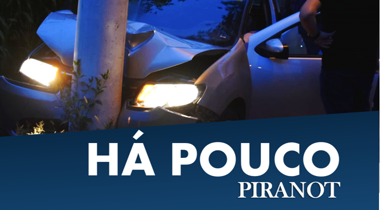 Mulher bate carro em poste nesta noite (11), em Piracicaba