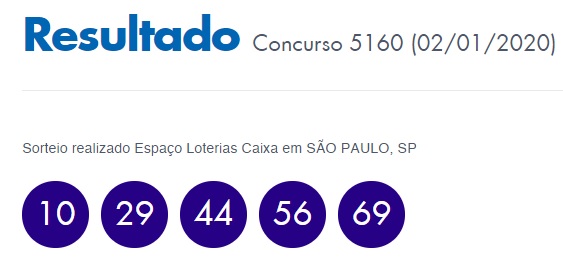 resultado quina 5160 acumulada