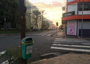 Centro de Piracicaba vazio. Esquina das ruas Alferes José Caetano e Prudente de Moraes. Foto: Rafael Fioravanti / Jornal PIRANOT