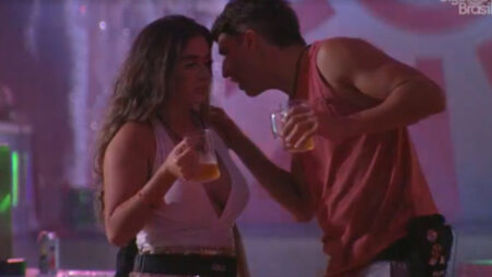 Prior e Gizelly discutem na festa do líder - Imagem: Globo