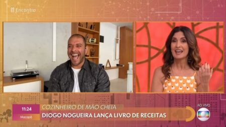 Diogo Nogueira e Fátima Bernardes no Encontro