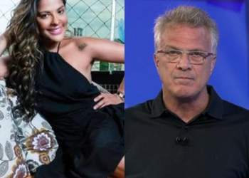 Gyselle Soares e Pedro Bial - Foto: Reprodução