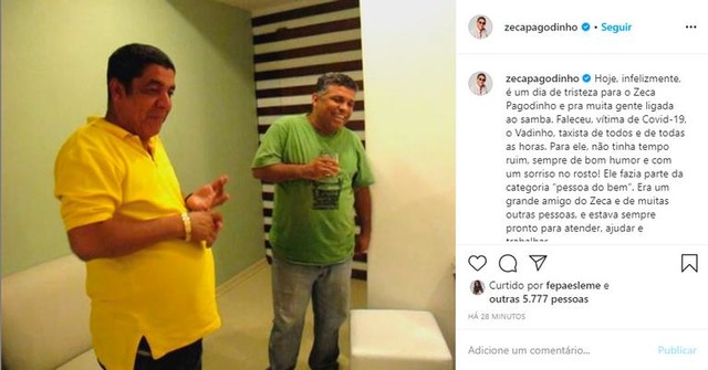 Zeca Pagodinho sofre terrível perda - Foto Reprodução