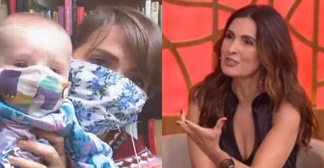 Ao vivo no Encontro, Letícia Colin “leva bronca” ao mostrar filho bebê usando máscara