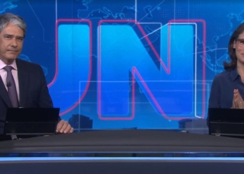 William Bonner e Renata Vasconcellos no Jornal Nacional - Globo