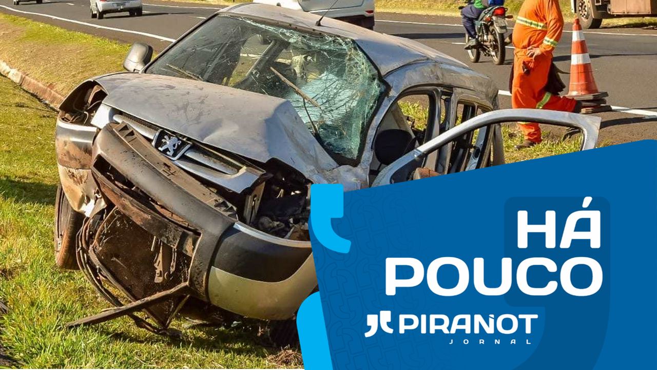 Mulher de 24 anos perde controle de veículo, invade canteiro e capota em rodovia de Piracicaba