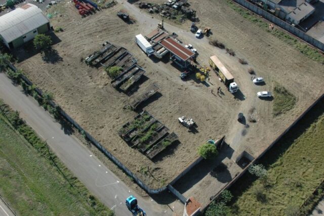 Vista aérea do local