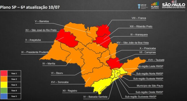 Uma foto do plano de reabertura no Estado de SP