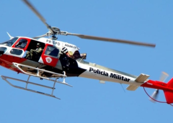 Na imagem uma foto genérica de um helicóptero Águia da PM