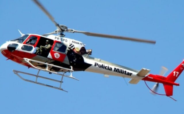 Na imagem uma foto genérica de um helicóptero Águia da PM