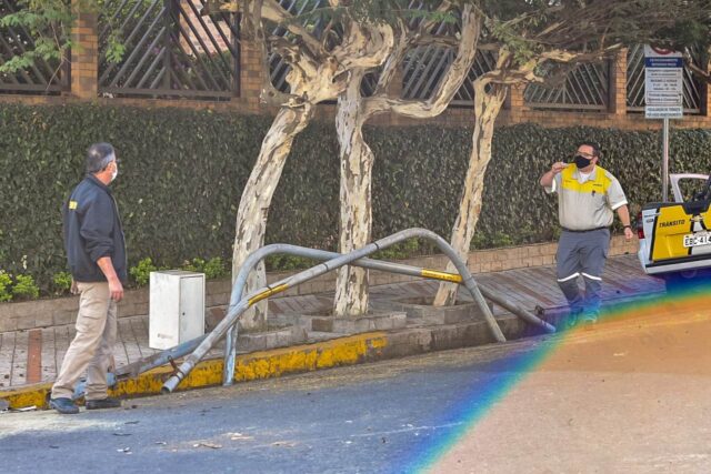 Uma foto do acidente ocorrido no Centro de Piracicaba