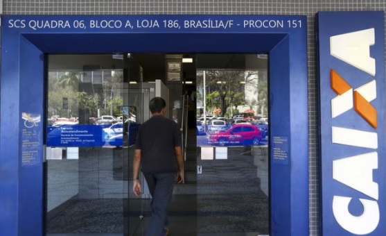 uma foto da fachada da agência da caixa econômica federal