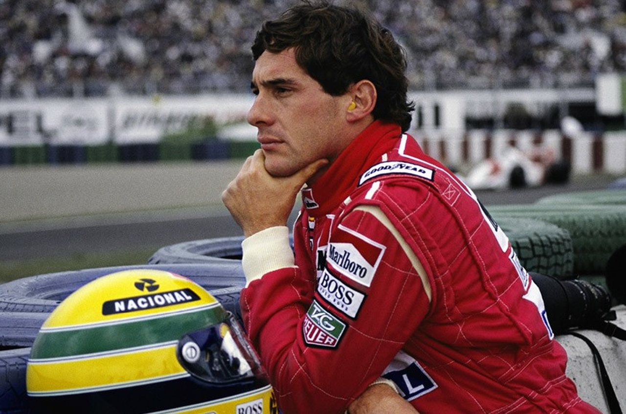 Uma foto do piloto Ayrton Senna