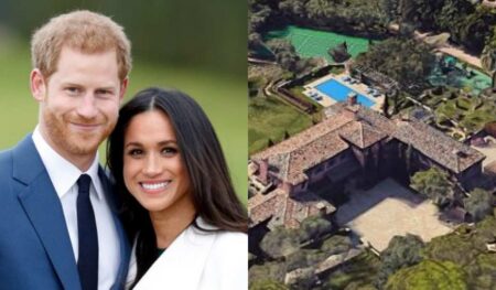 uma foto de Harry e sua esposa a atriz Meghan Markle