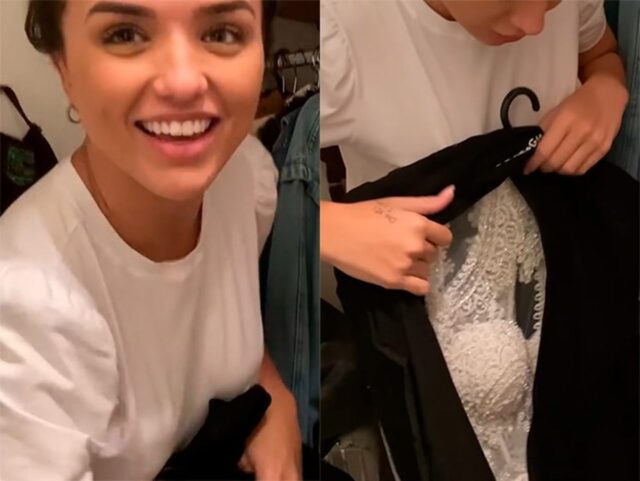 uma foto da Rafa Kalimann mostrando seu vestido branco de casamento