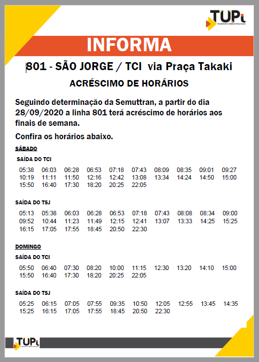 TUPi faz acréscimos de horários em mais linhas de ônibus de Piracicaba; confira TUPi faz acréscimos de horários em mais linhas de ônibus de Piracicaba; confira