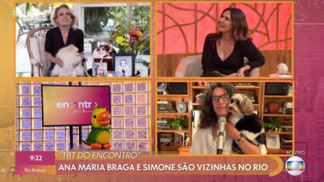 uma foto do programa Encontro no momento do tbt da ana maria braga