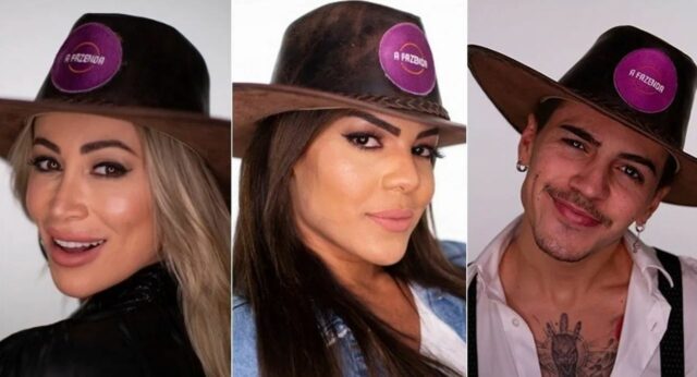 Uma foto de Carol, Tays e Biel que estão na Roça de A Fazenda 12 Uma foto de Carol, Tays e Biel que estão na Roça de A Fazenda 12