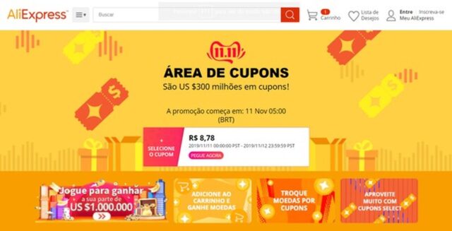 Uma foto do Festival 11.11 do AliExpress 