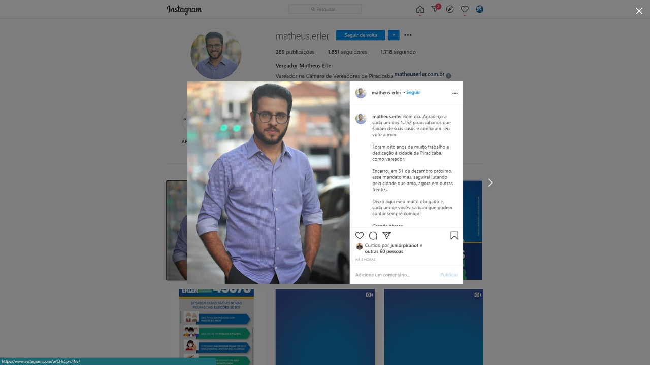 “Seguirei lutando pela cidade”, diz Erler após não conseguir se reeleger