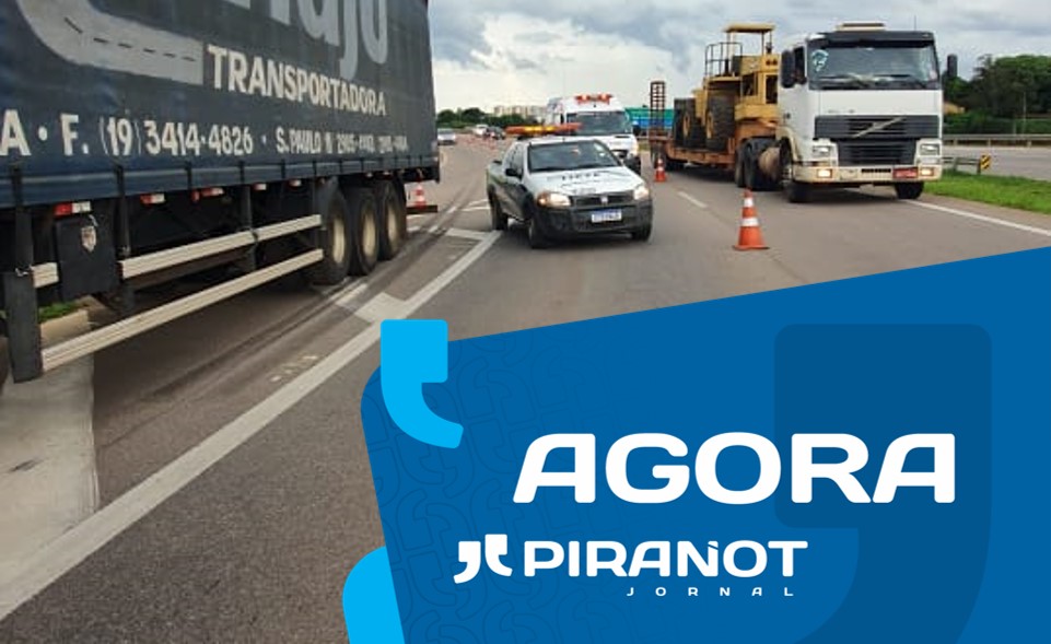 Alerta: carreta quebrada em rodovia de Piracicaba (SP) gera risco de acidente nesta sexta (18)