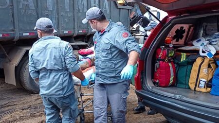 Homem sofre acidente de trabalho e é socorrido com diversos ferimentos em Piracicaba (SP)