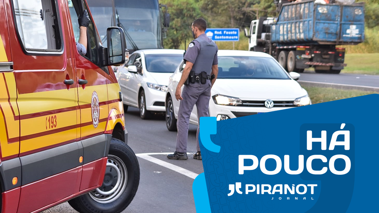 Piracicaba (SP): acidente entre caminhão e motocicleta gera trânsito na entrada da cidade