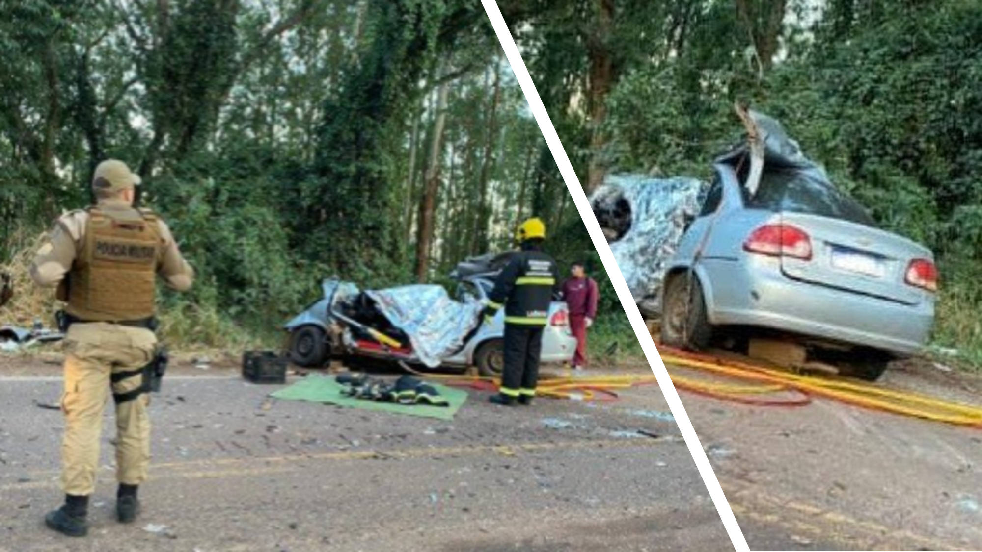 Quatro pessoas morrem em acidente entre carro e caminhão de ração
