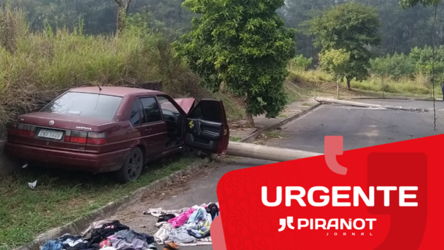 Com drogas no carro, jovem tenta fugir da PM em Piracicaba (SP) e termina derrubando poste