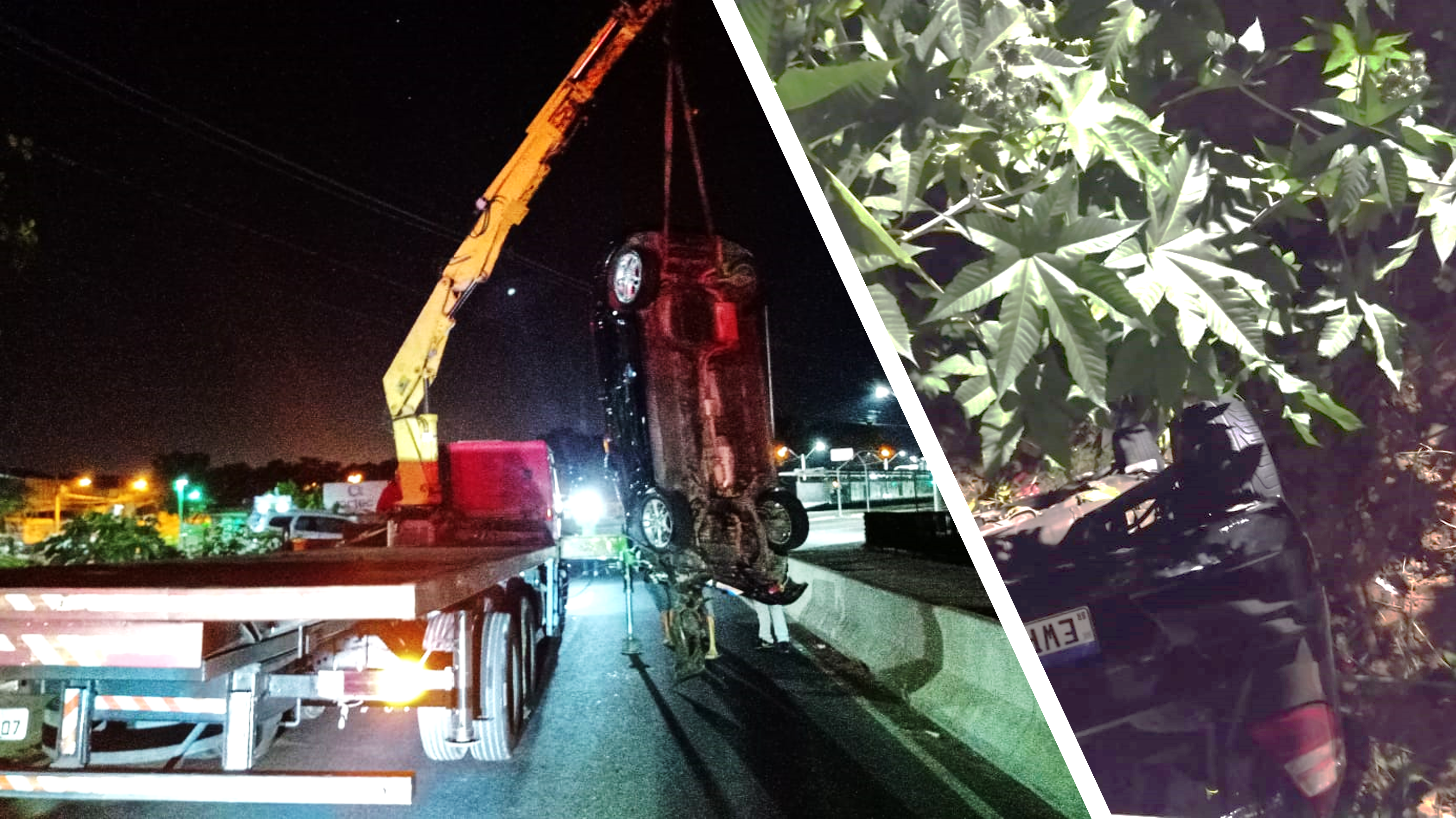 Carro cai dentro de rio após avançar sinal vermelho em Campinas (SP)