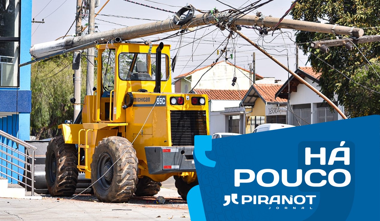 Piracicaba (SP): homem perde controle de pá carregadeira e derruba poste de energia
