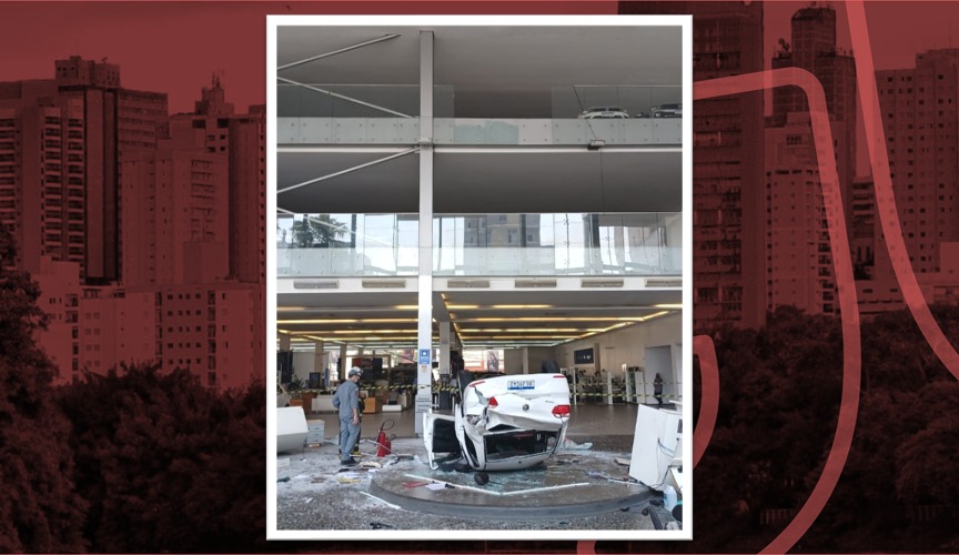 Homem que dirigia carro que causou acidente em concessionária não tem CNH