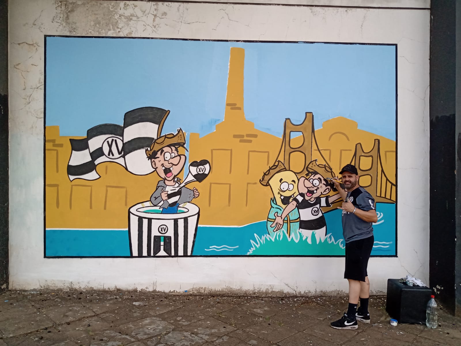 Muros do Estádio do Barão recebem pinturas em comemoração ao 108 anos do XV