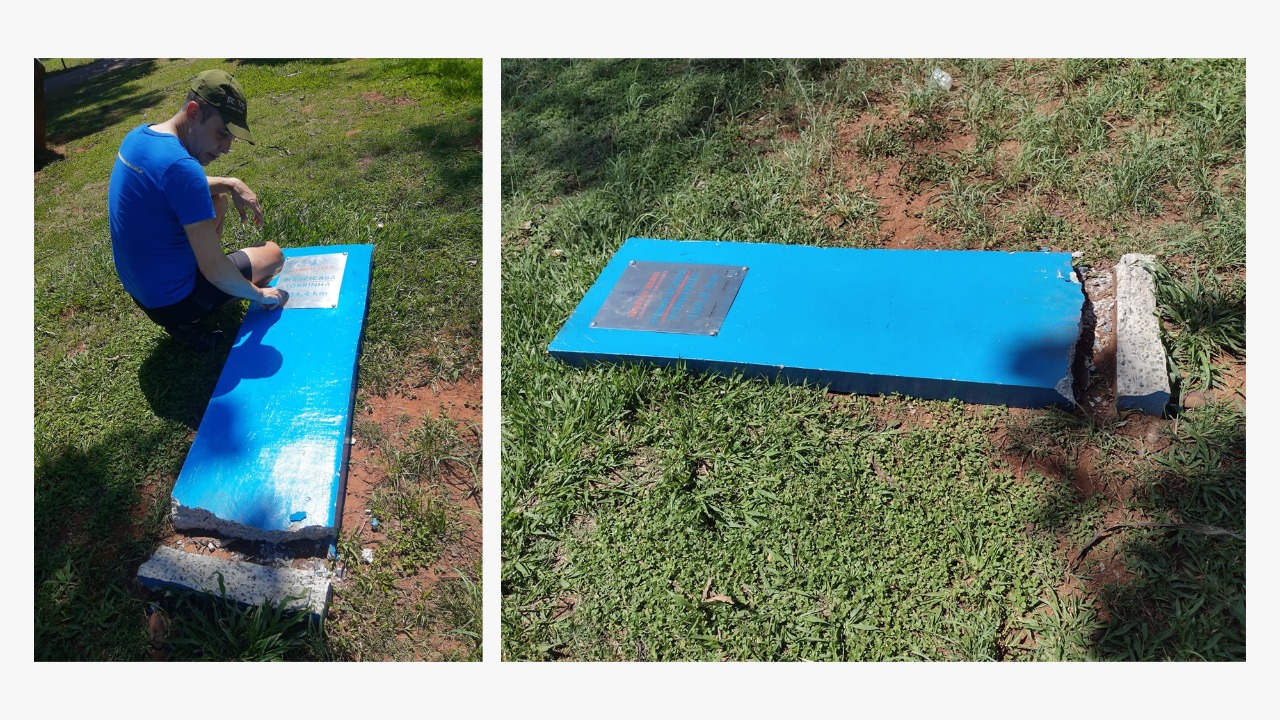 Marco zero de caminho religioso em Piracicaba (SP) é vandalizado