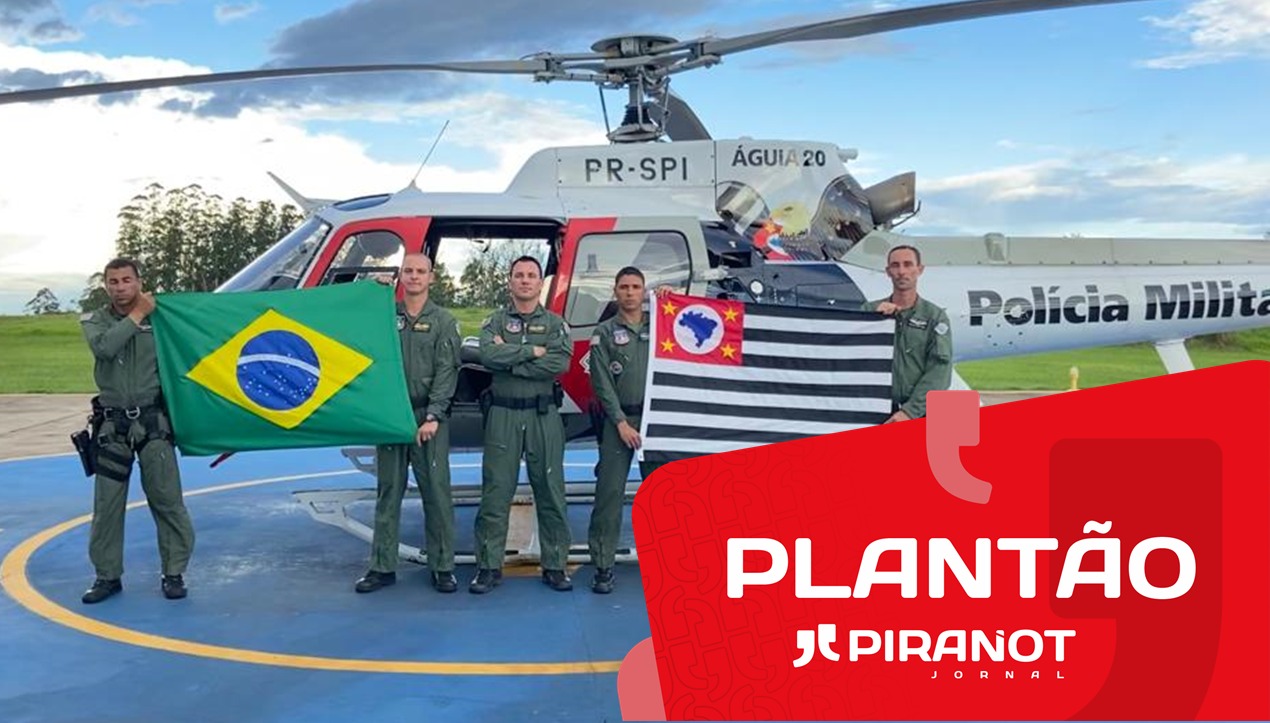 VÍDEO | Após helicóptero Águia pousa em Piracicaba (SP), tripulação presta continência