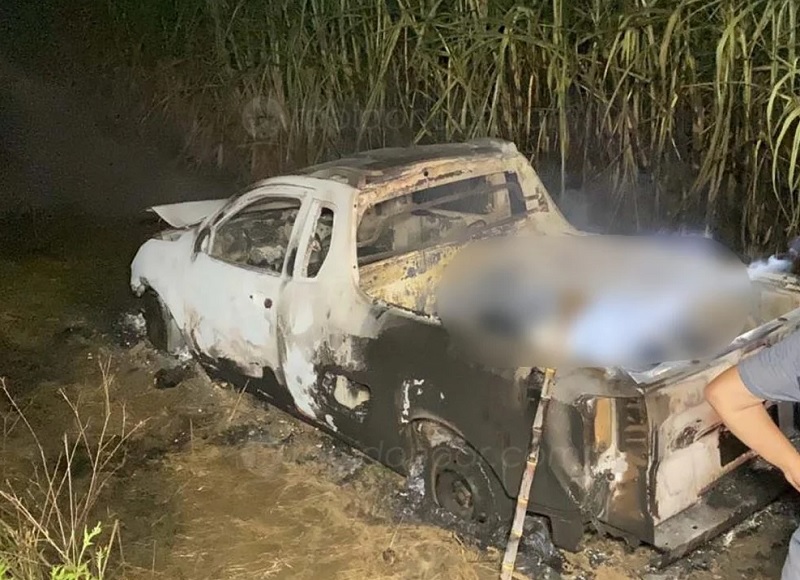 Corpos são encontrados carbonizados em caçamba de veículo nesta madrugada (16)