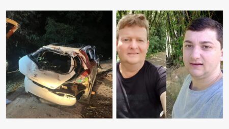 Comporta é esvaziada para resgate dos corpos de vítimas após carro cair em rio