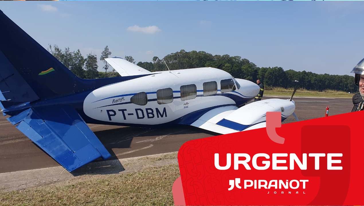 Avião sofre acidente ao pousar no aeroporto de Piracicaba e mobiliza bombeiros