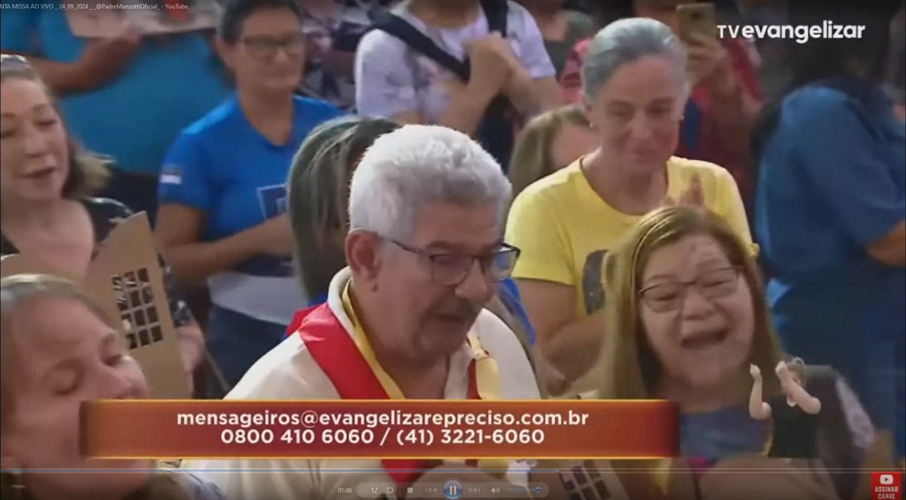 “Voltei a andar”: morador de Piracicaba chora ao dar testemunho na TV durante a “Festa de Jesus das Santas Chagas”