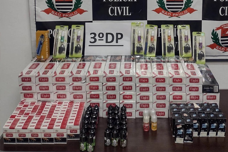 Dono de tabacaria é preso em operação da Polícia Civil por comércio ilegal de cigarros eletrônicos em Piracicaba